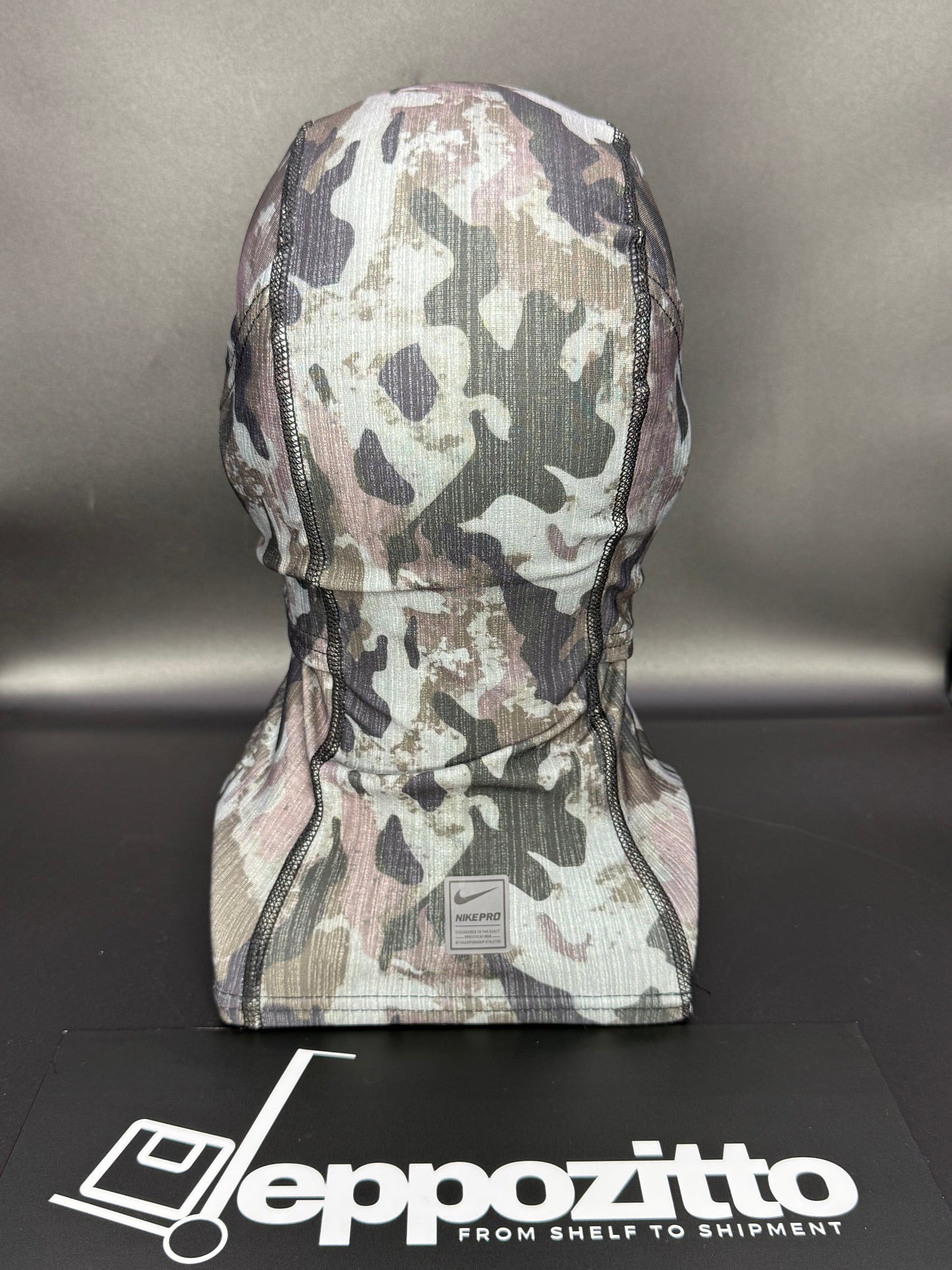 Nike Pro Hyperwarm Balaclava Hood Face Mask - Gray Camouflage