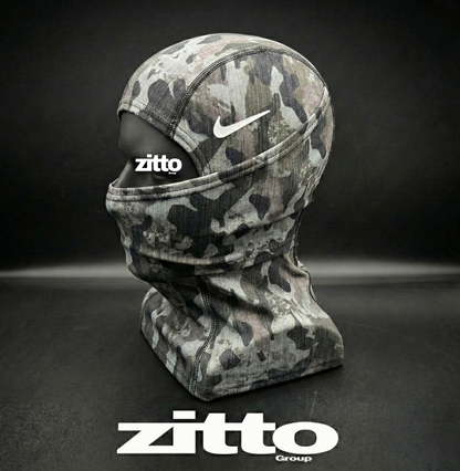Nike Pro Hyperwarm Balaclava Hood Face Mask - Gray Camouflage