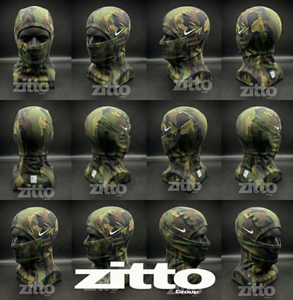 Nike Pro Hyperwarm Balaclava Hood Face Mask - Green Camouflage