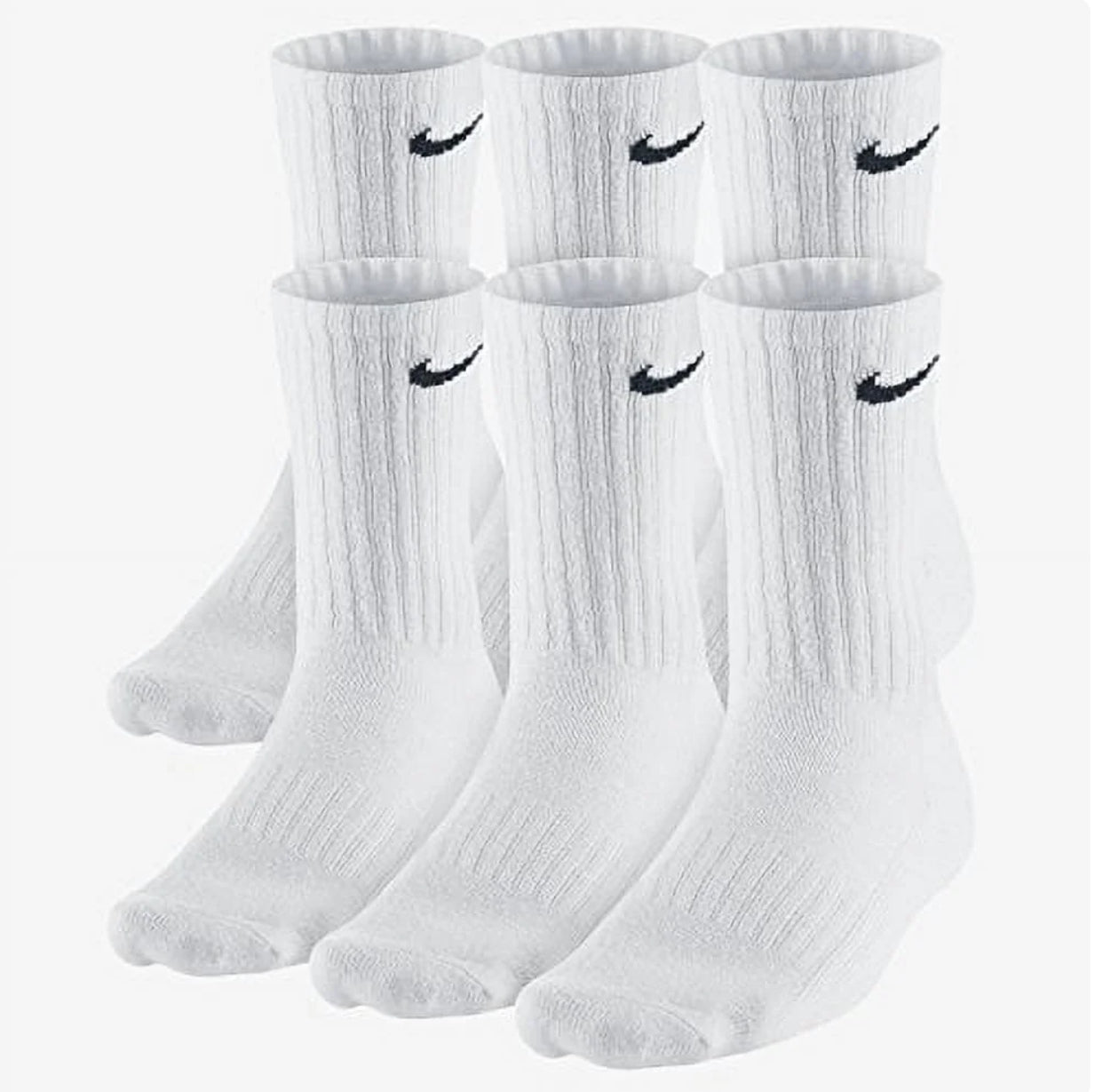 6 pairs Nike Everyday Plus Cushioned Training Crew - White