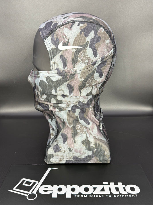 Nike Pro Hyperwarm Balaclava Hood Face Mask - Gray Camouflage