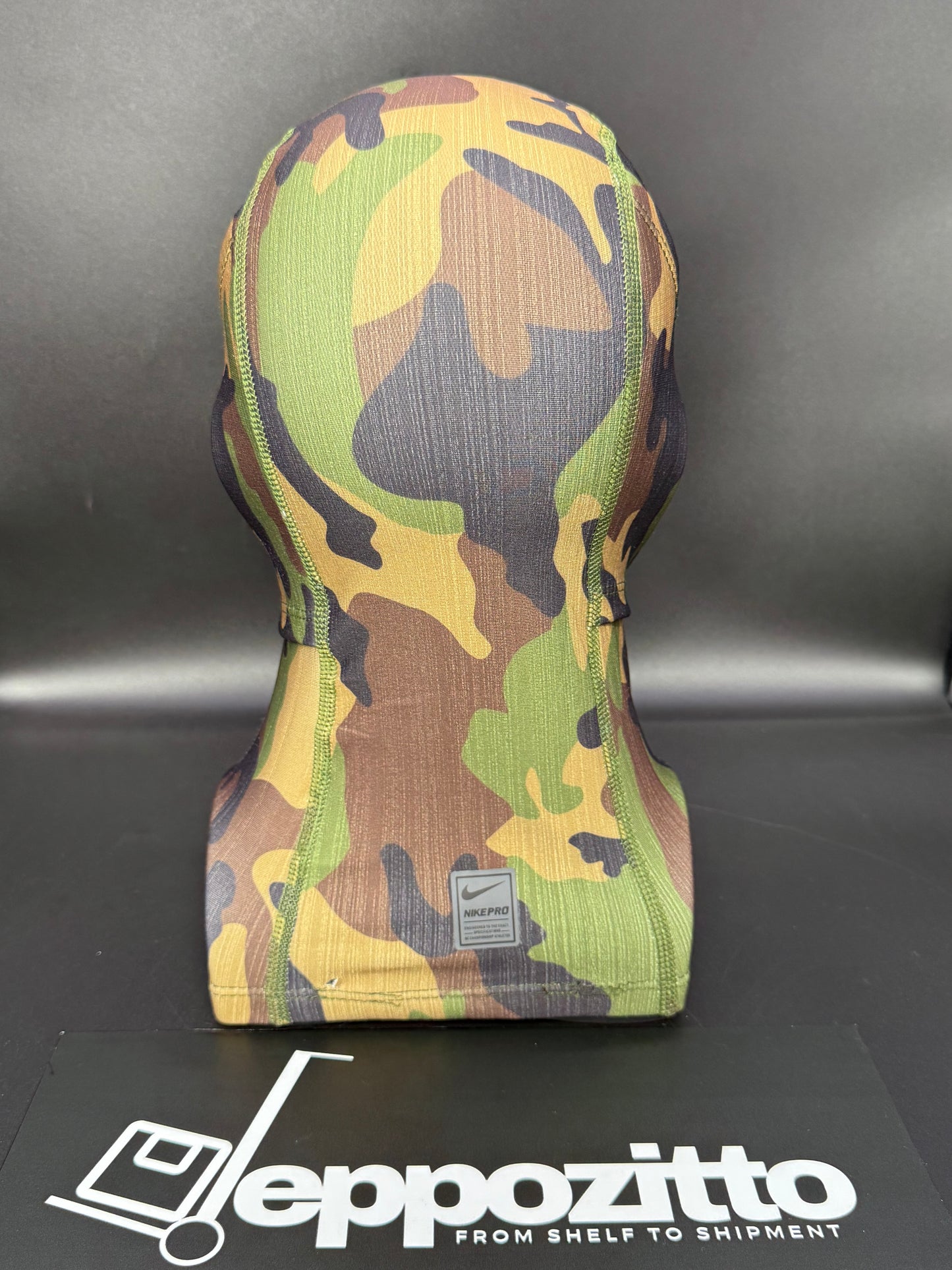 Nike Pro Hyperwarm Balaclava Hood Face Mask - Green Camouflage